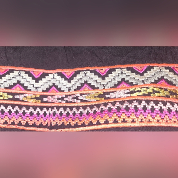 Vertigo Pink and Black Off-Shoulder Asymmetrical Embroidere Sundress B3 - Picture 10 of 10